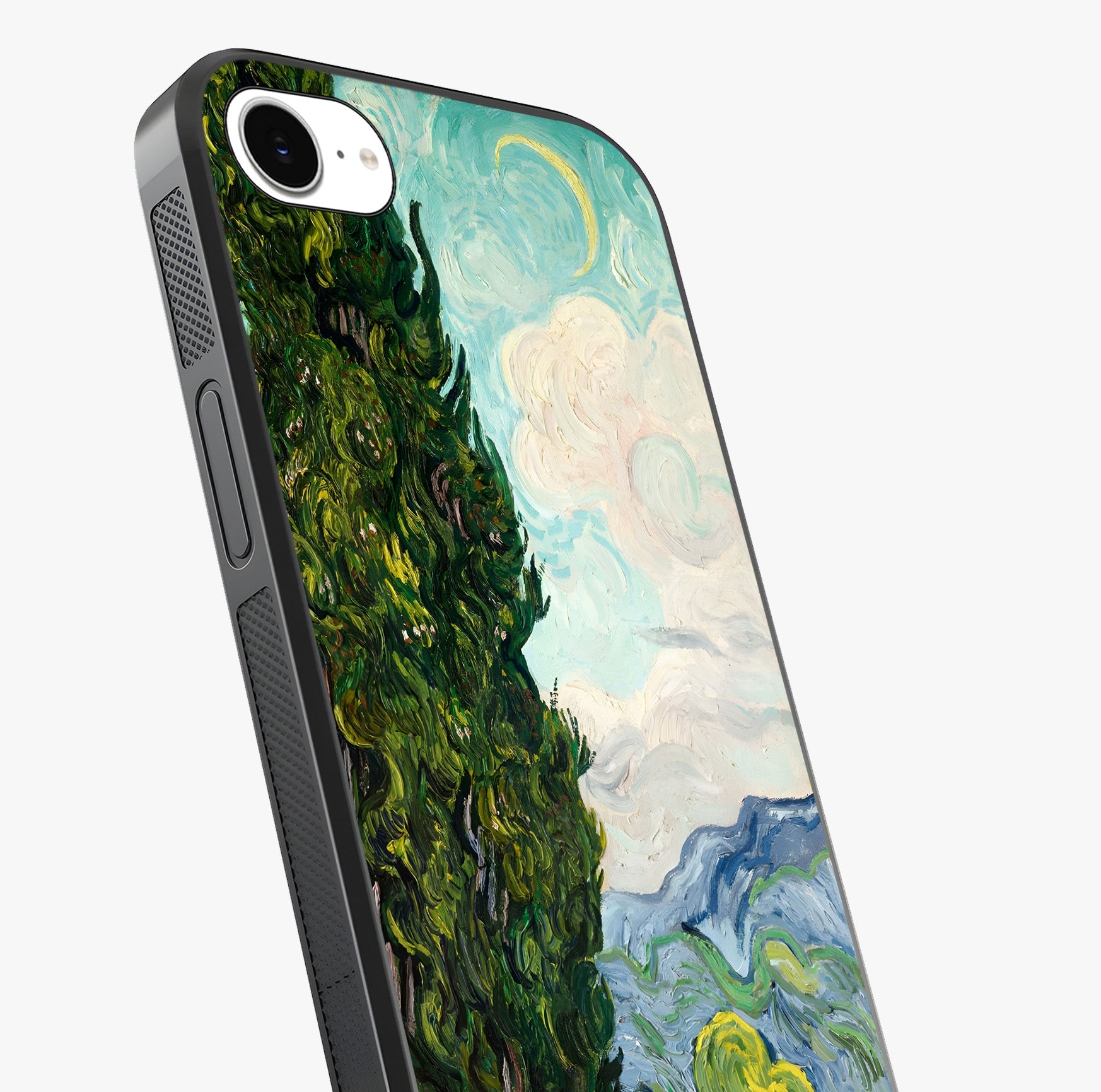Van Gogh Vintage Art Glass Case captured at a warm angle highlighting gloss, texture and premium glass finish.