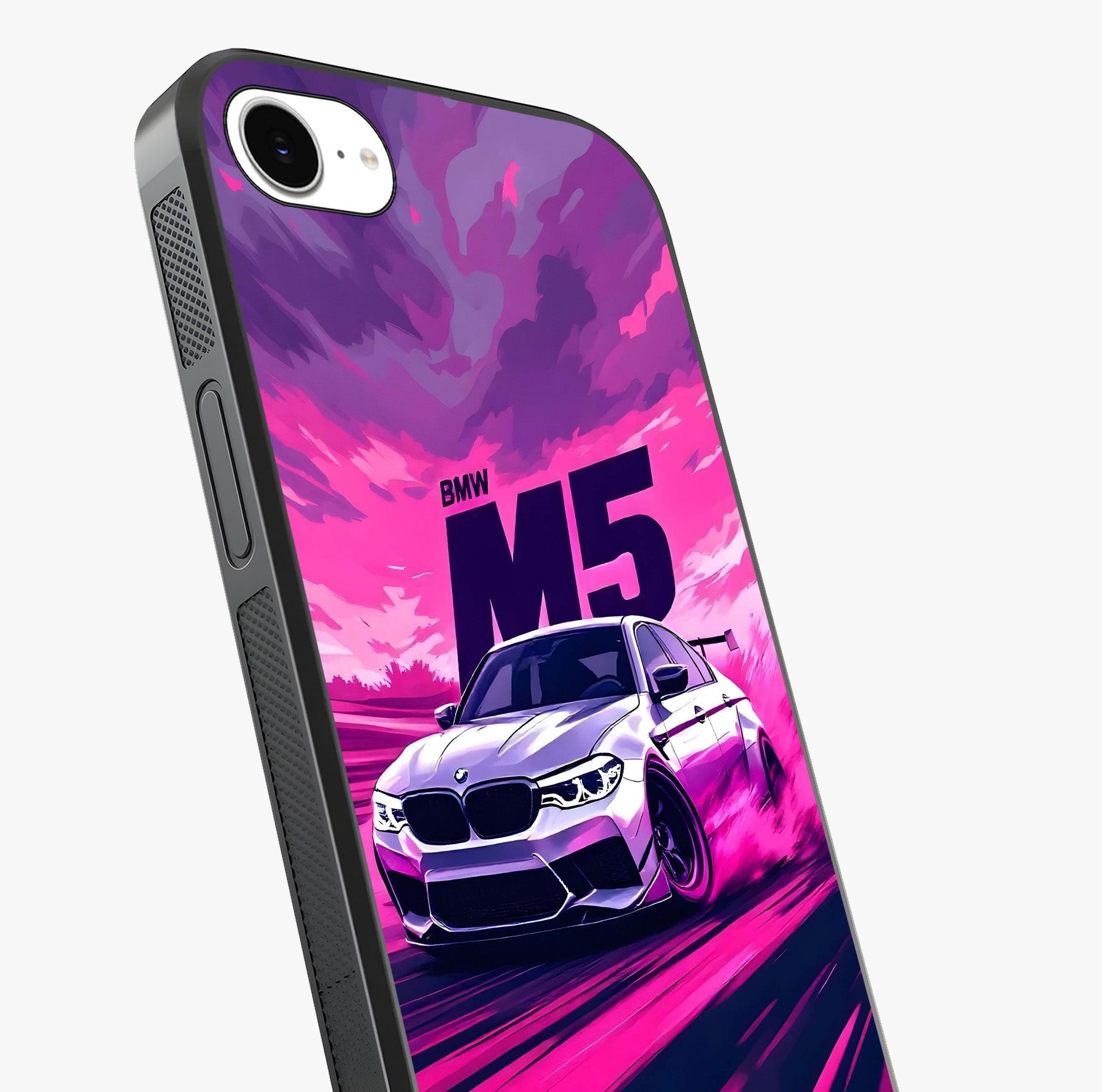 Velocity Drift Pulse Glass Case captured at a warm angle highlighting gloss, texture and premium glass finish.