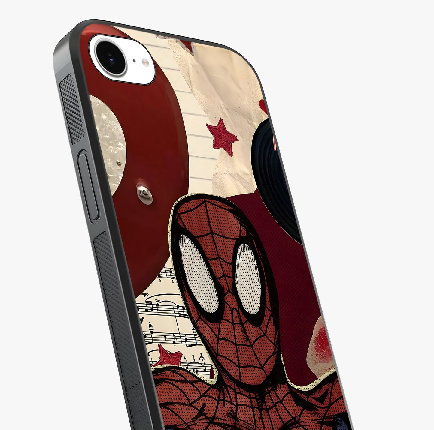 Web Warrior Vibes Glass Case captured at a warm angle highlighting gloss, texture and premium glass finish.