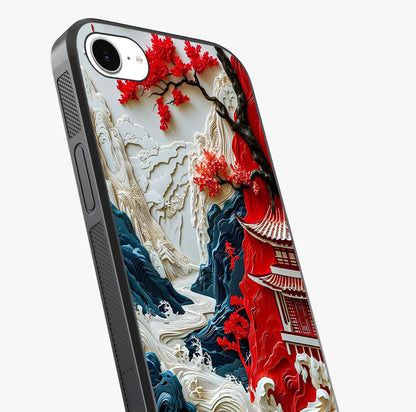 Whispers Of Sakura Waves Glass Case captured at a warm angle highlighting gloss, texture and premium glass finish.