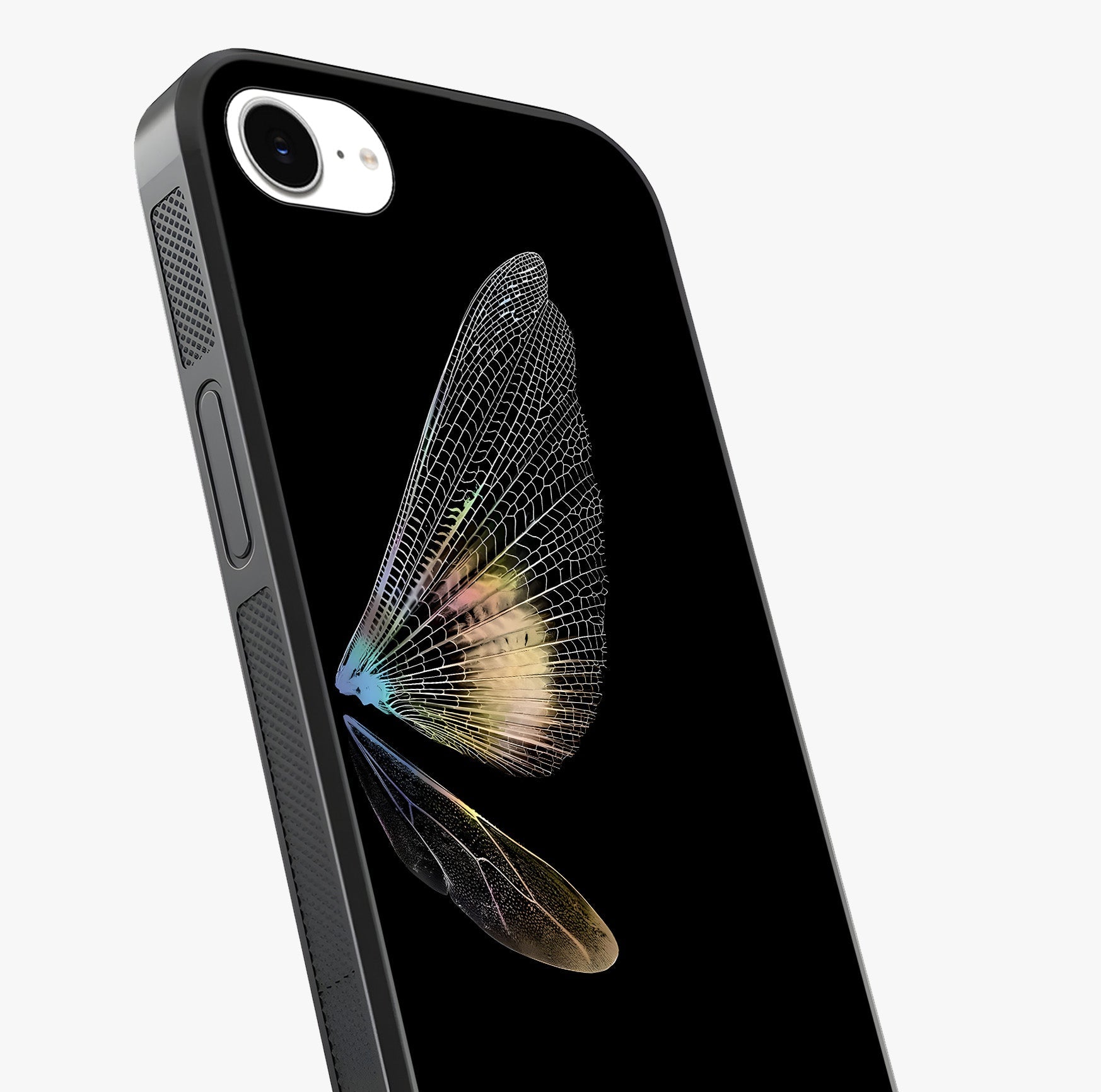 Whispers Of Wings Glass Case captured at a warm angle highlighting gloss, texture and premium glass finish.