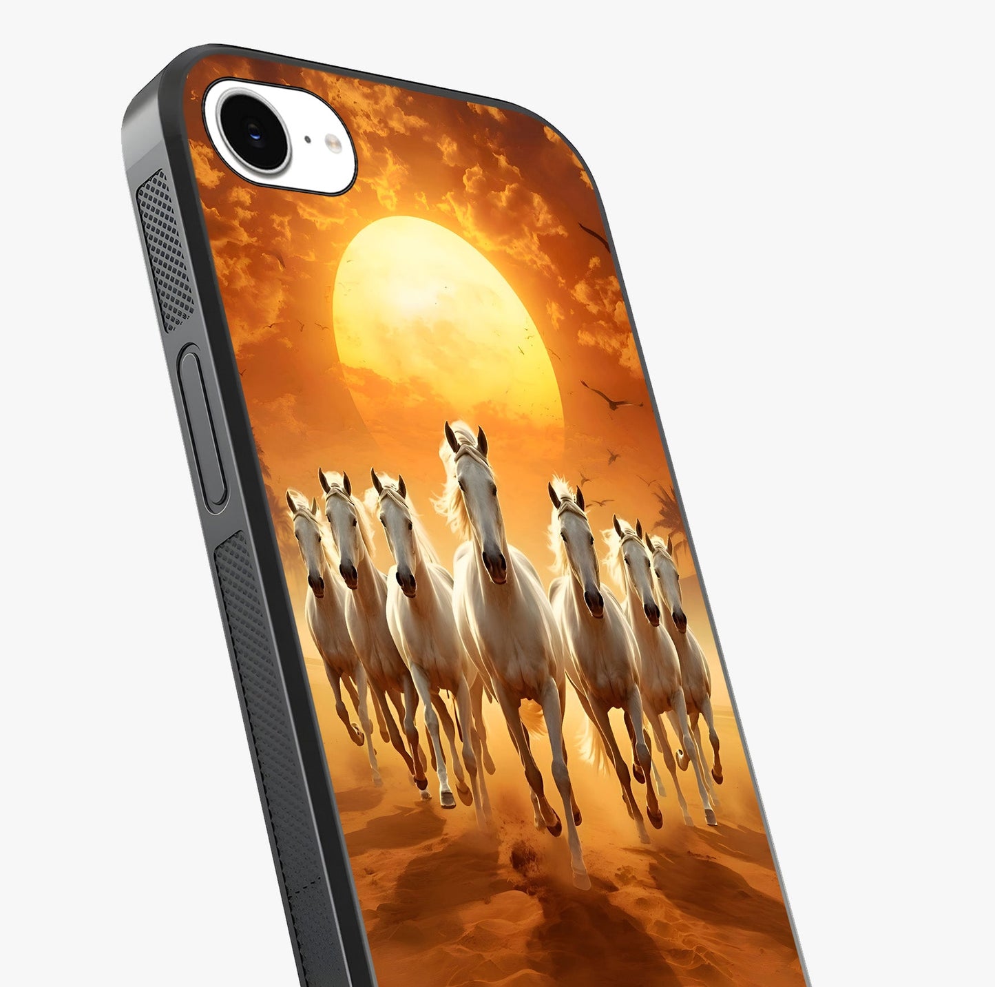 Wild Sunset Majesty Glass Case captured at a warm angle highlighting gloss, texture and premium glass finish.