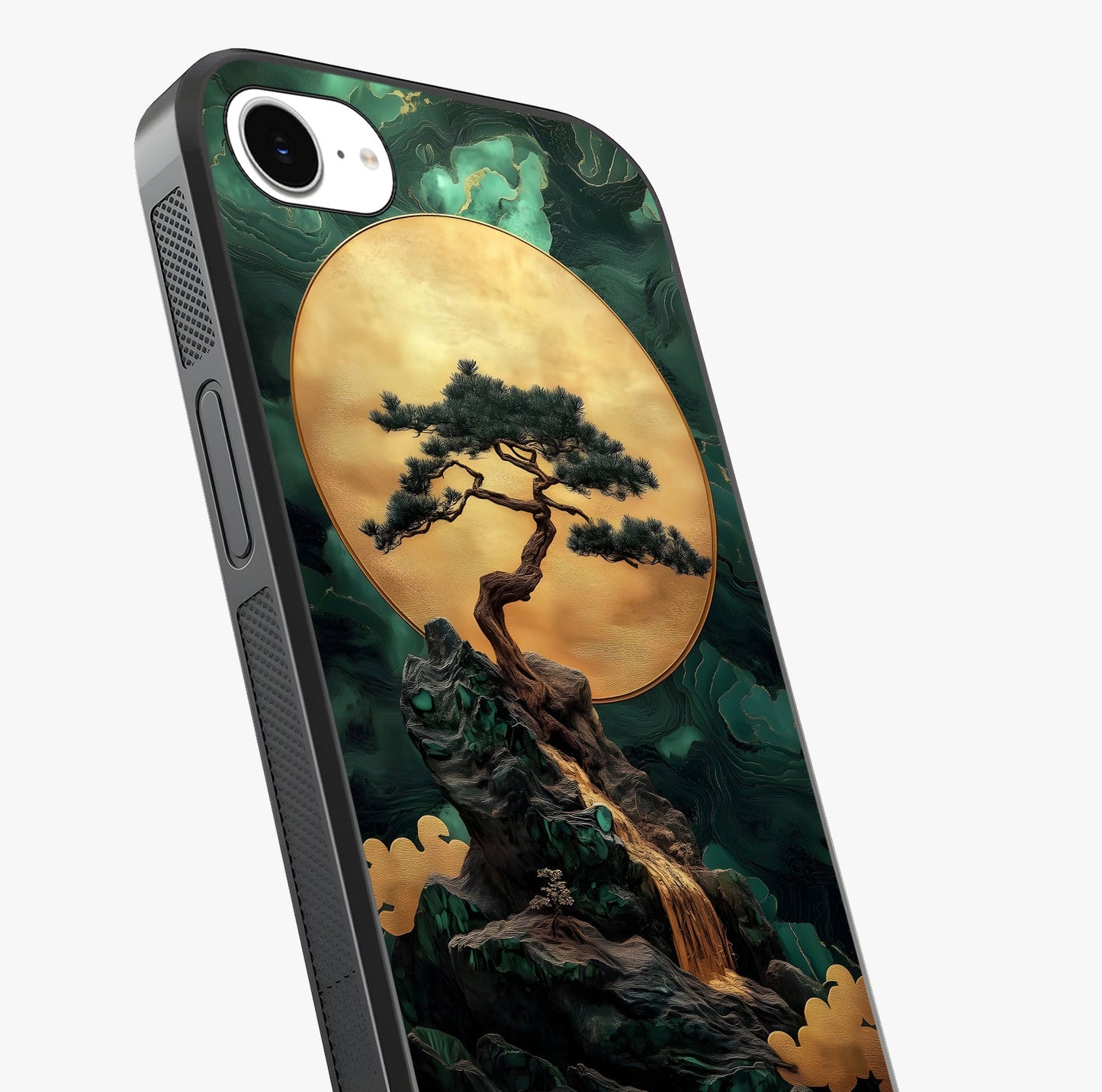 Zen Moon Rise Glass Case captured at a warm angle highlighting gloss, texture and premium glass finish.
