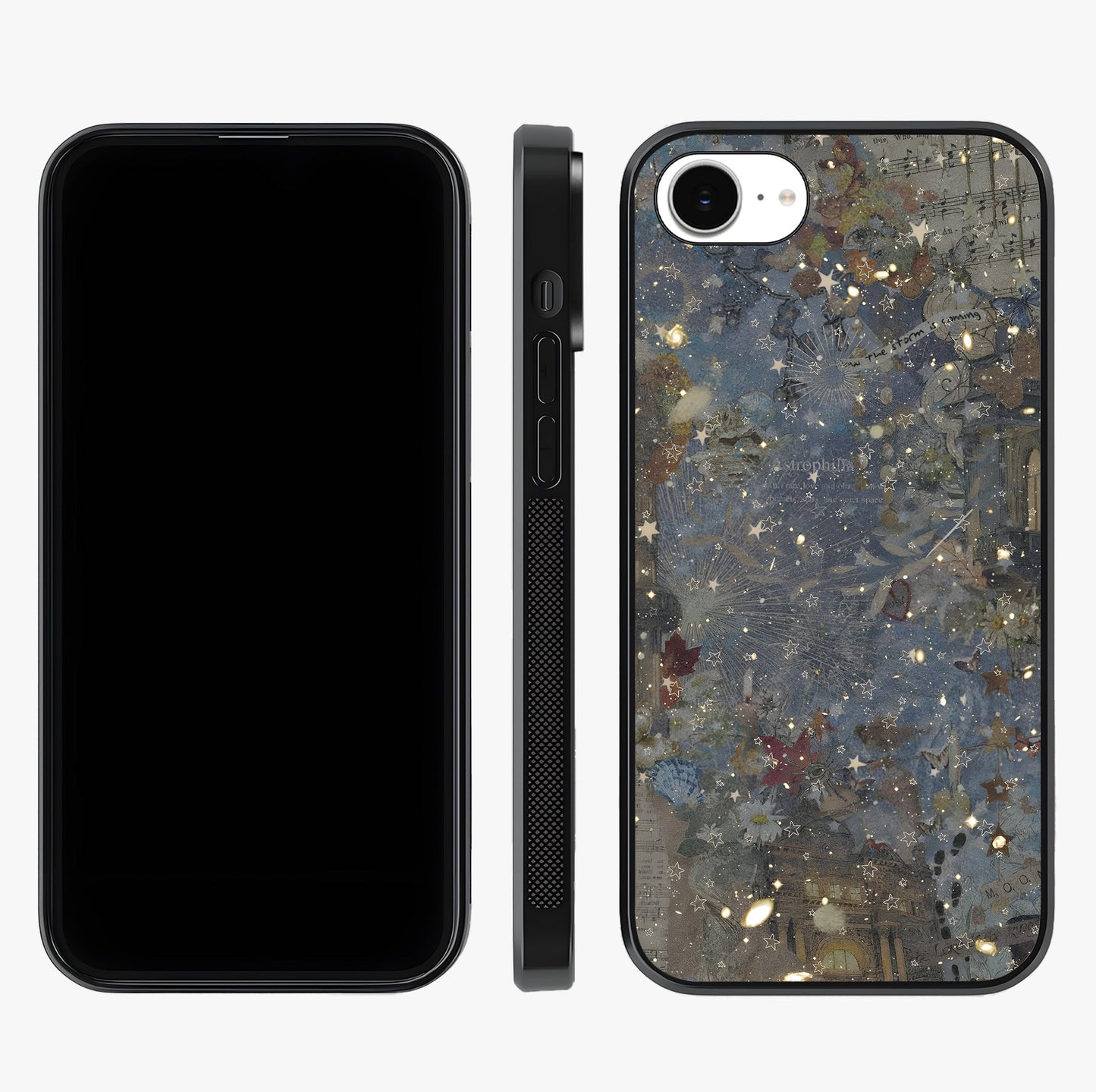 Aesthetic Astrolophia Glass Case displayed upright for full design visibility and premium finish.