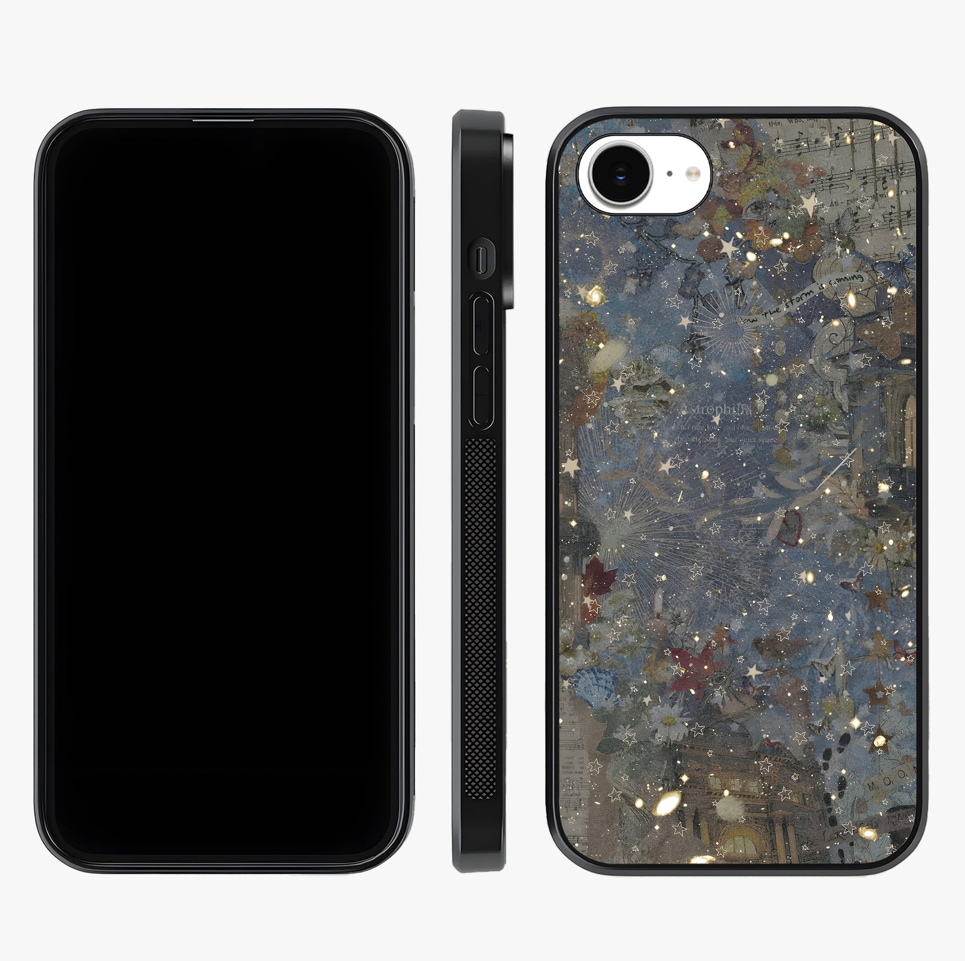 Aesthetic Astrolophia Glass Case displayed upright for full design visibility and premium finish.