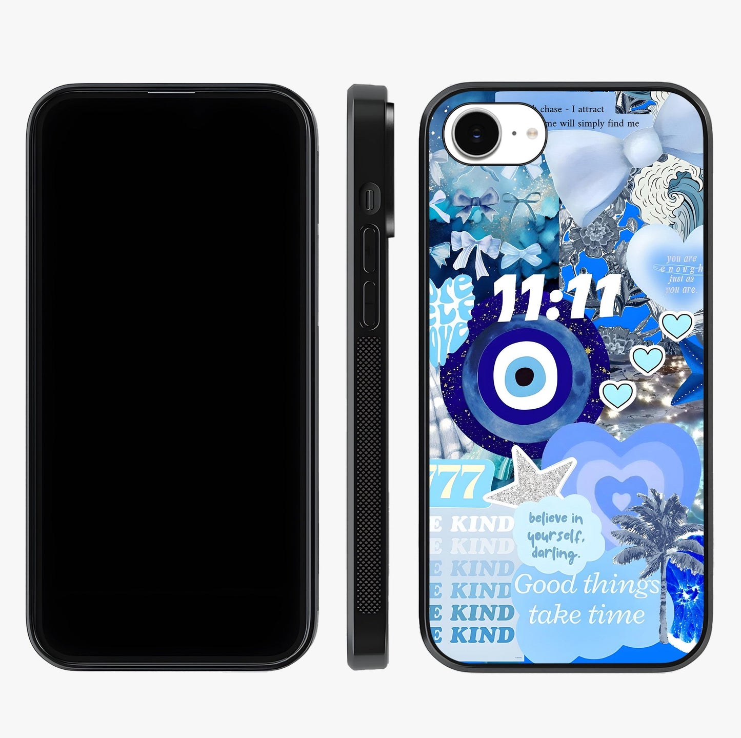 Aesthetic Be Kind Eye Glass Case displayed upright for full design visibility and premium finish.