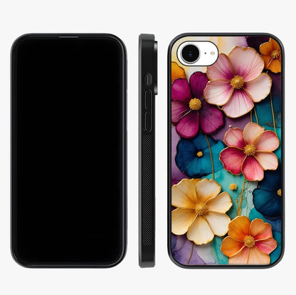 Artlyn Grace Flower Pattern Glass Case displayed upright for full design visibility and premium finish.
