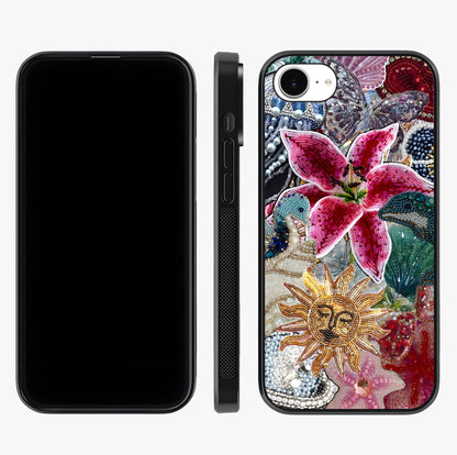 Beaded Garden Fantasy Glass Case displayed upright for full design visibility and premium finish.