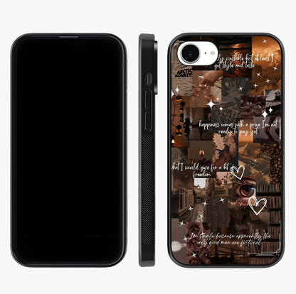 Bittersweet Aesthetic Chaos Glass Case displayed upright for full design visibility and premium finish.