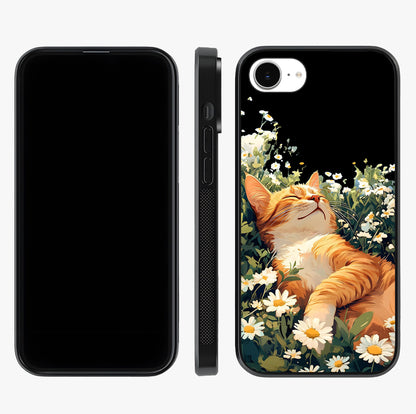 Blissful Bloom Cat Glass Case displayed upright for full design visibility and premium finish.