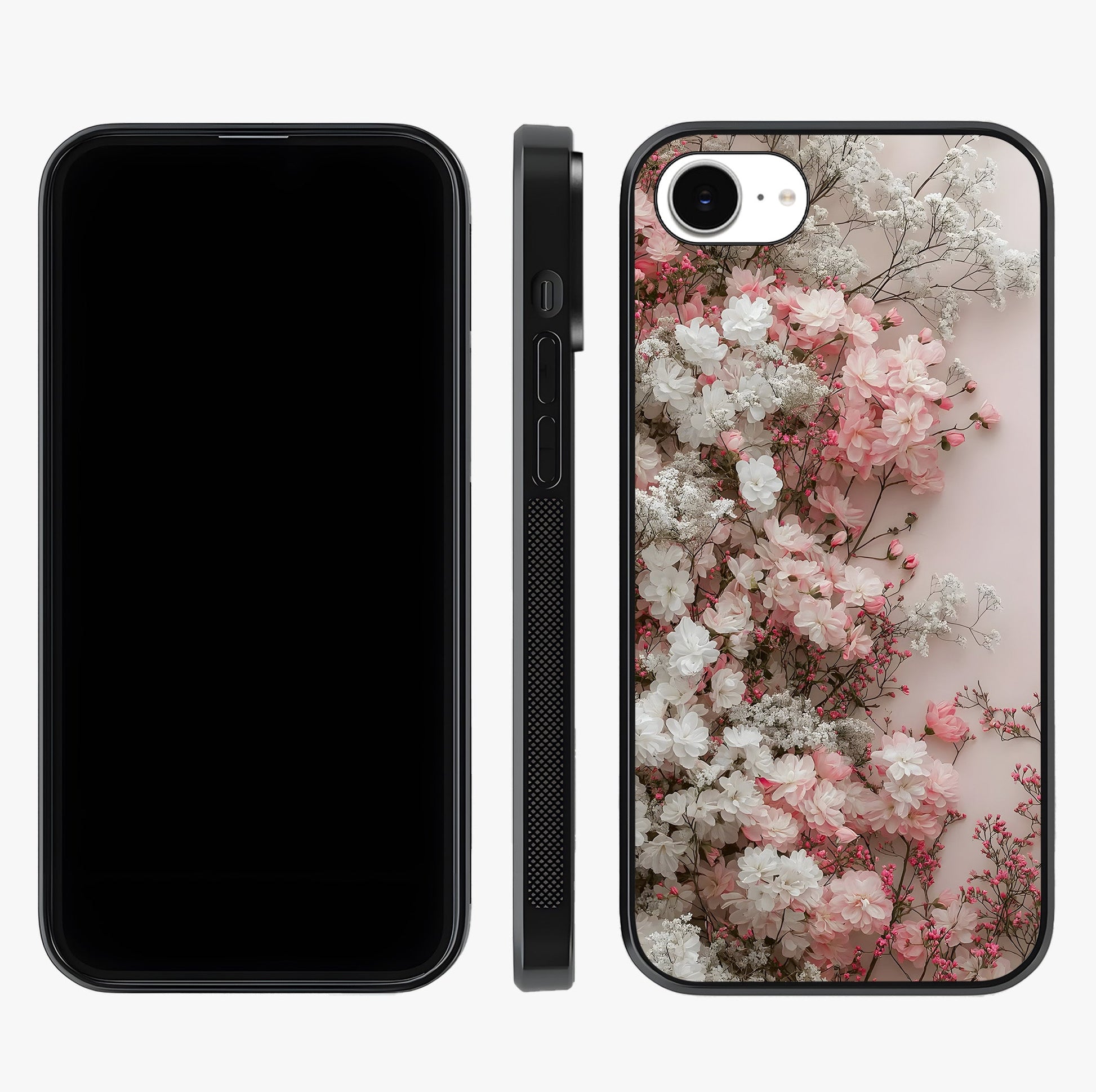 Blush Blossom Cloud Glass Case displayed upright for full design visibility and premium finish.
