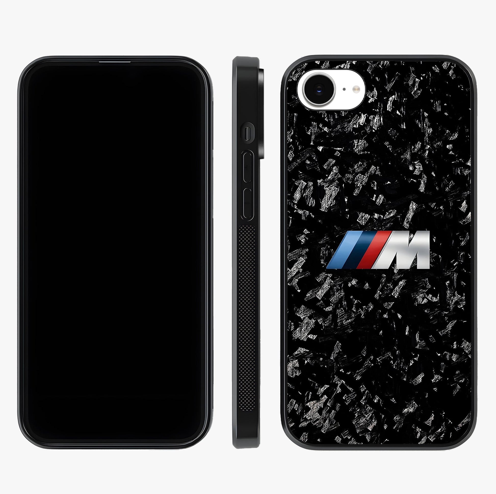 Carbon Speed Mark Glass Case displayed upright for full design visibility and premium finish.