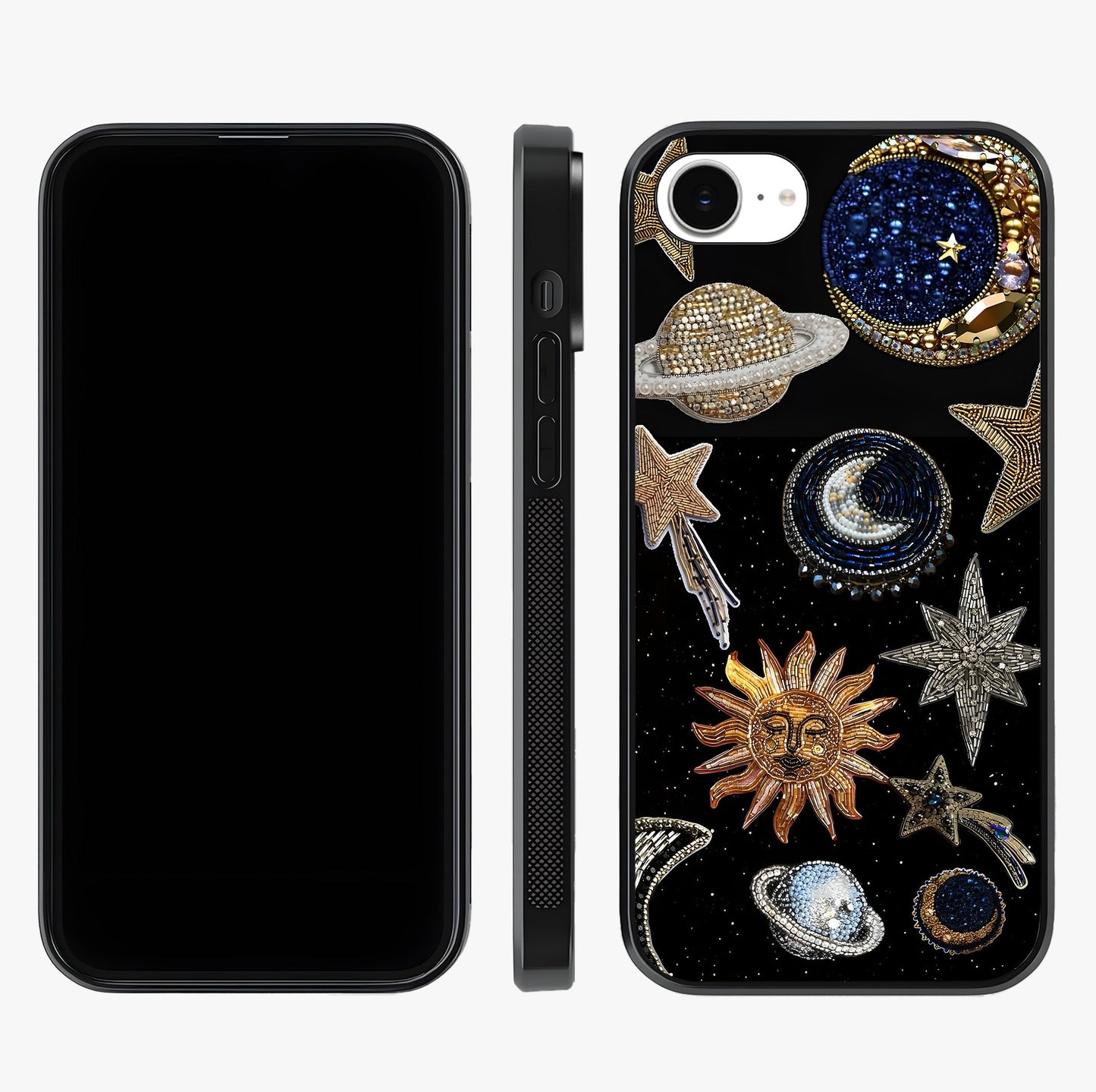 Celestial Gem Constellations Glass Case displayed upright for full design visibility and premium finish.