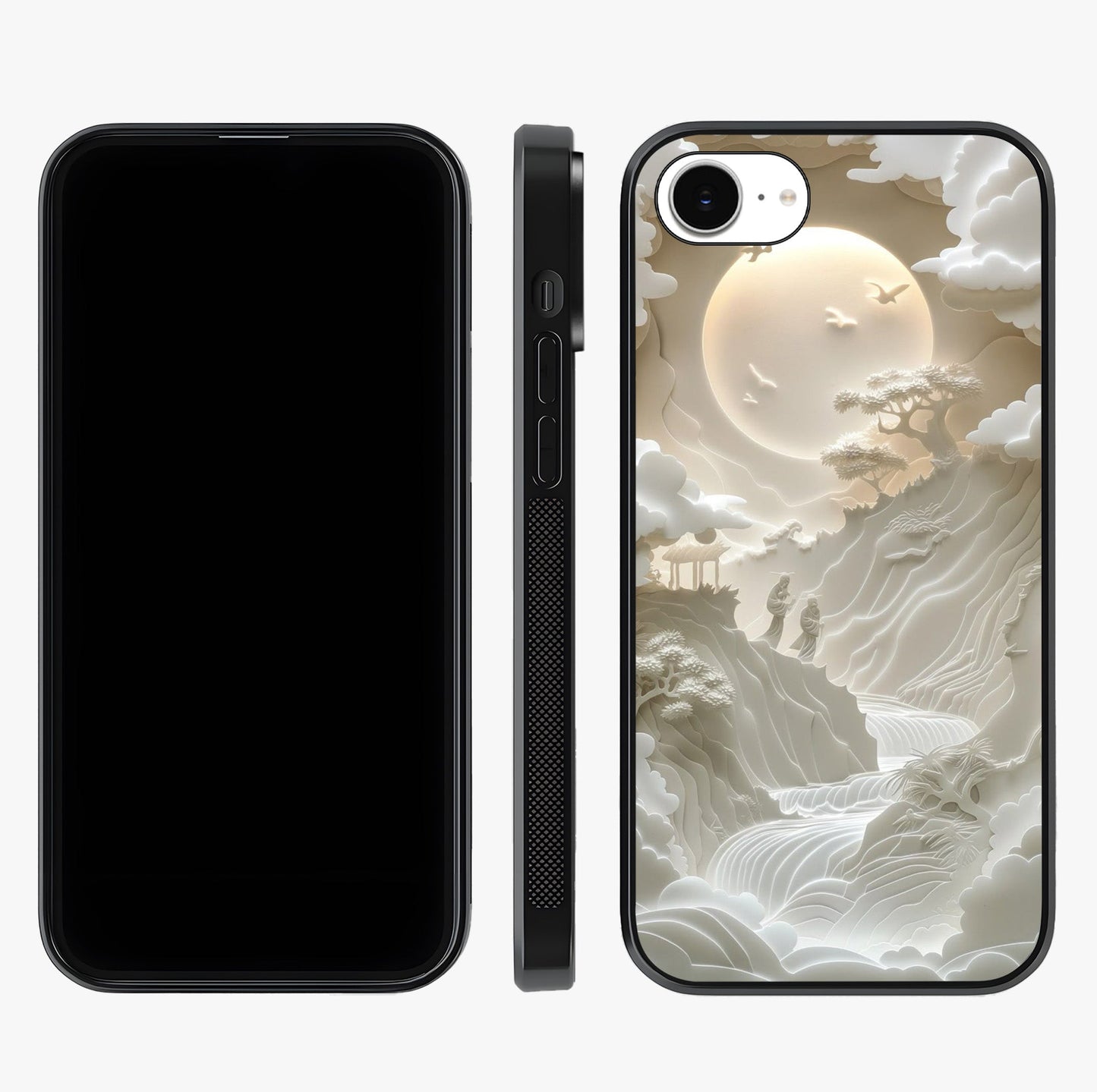 Celestial Origami Glass Case displayed upright for full design visibility and premium finish.