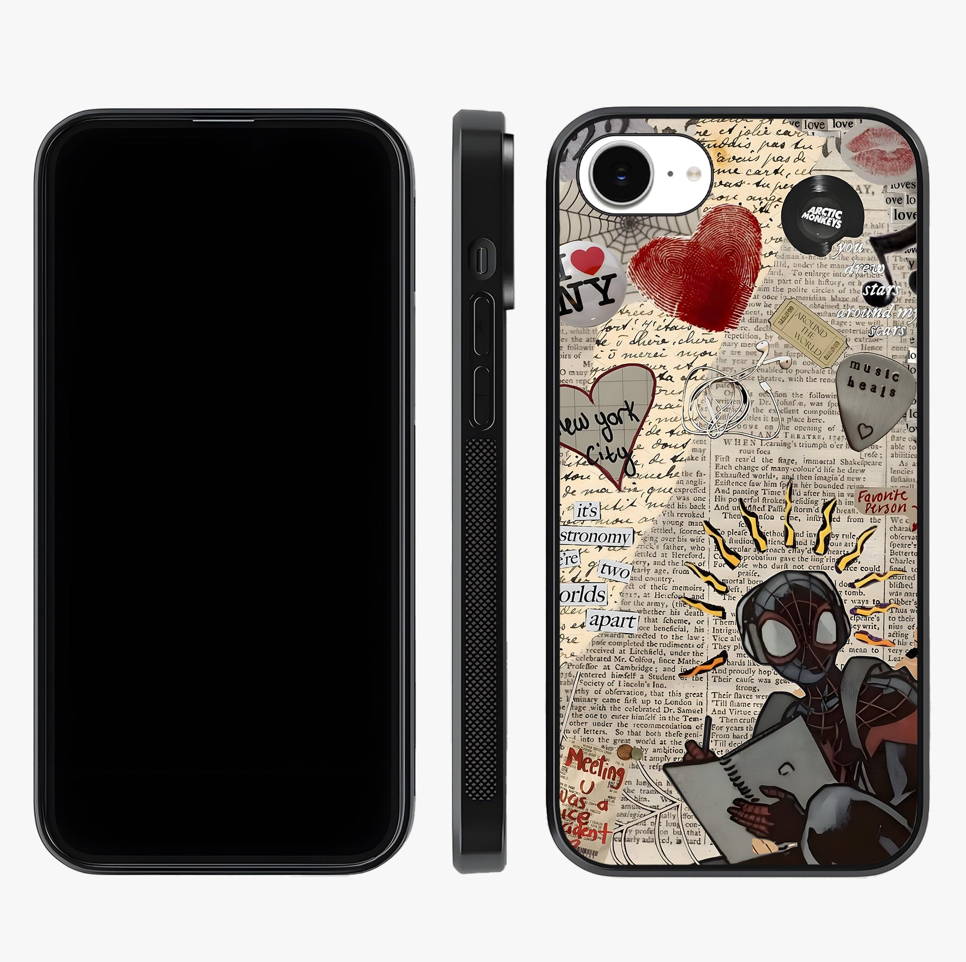City Dream Sketch Glass Case displayed upright for full design visibility and premium finish.