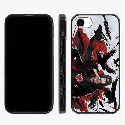 Crimson Crow Illusion Glass Case displayed upright for full design visibility and premium finish.