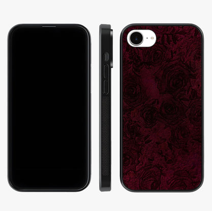 Crimson Fade Flow Glass Case displayed upright for full design visibility and premium finish.