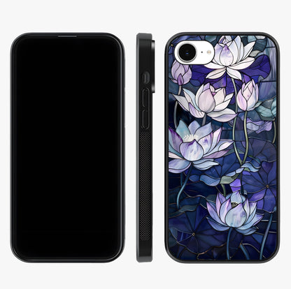 Gloss Petal Rush Glass Case displayed upright for full design visibility and premium finish.