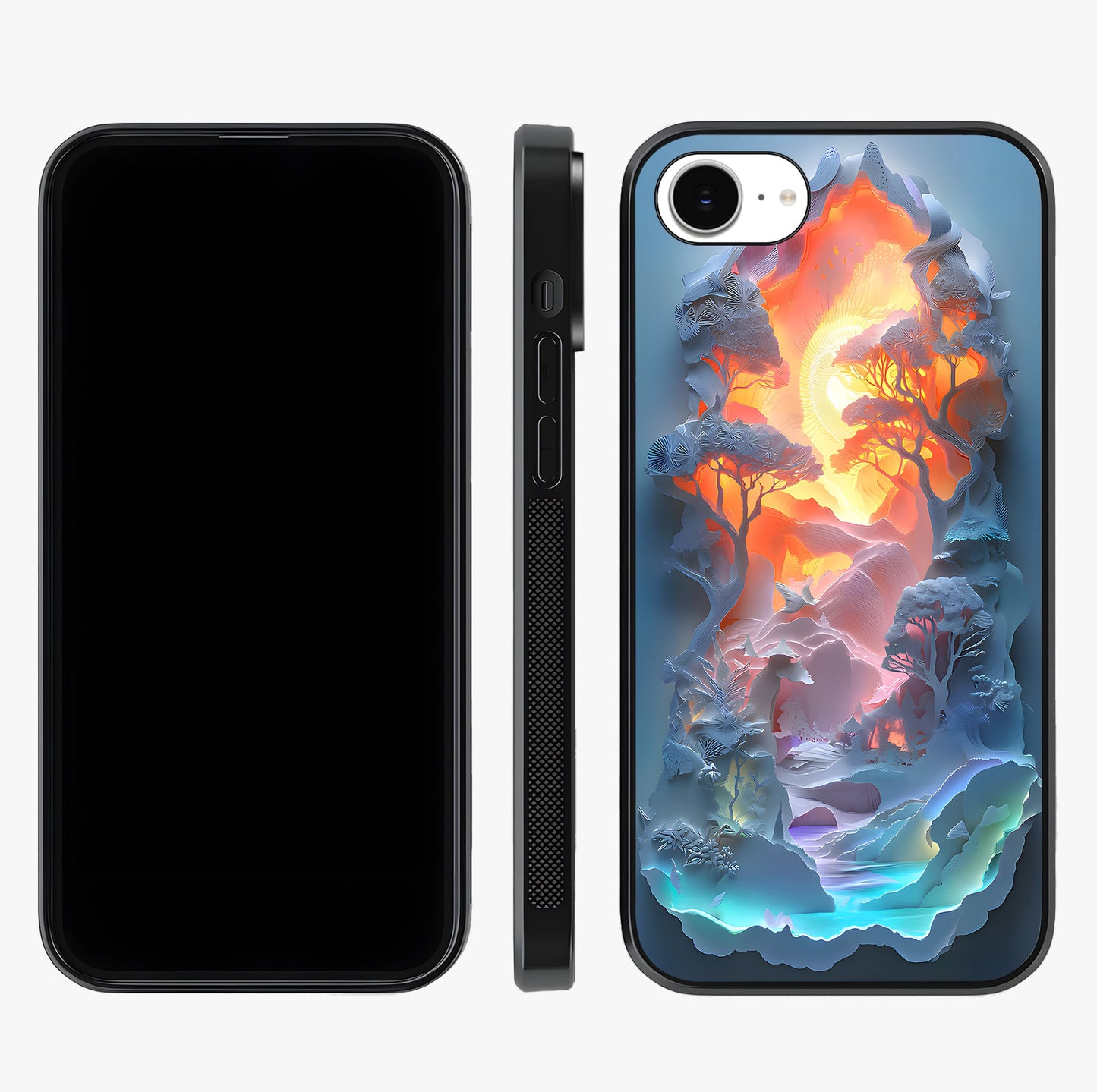 Glow Forest Portal Glass Case displayed upright for full design visibility and premium finish.
