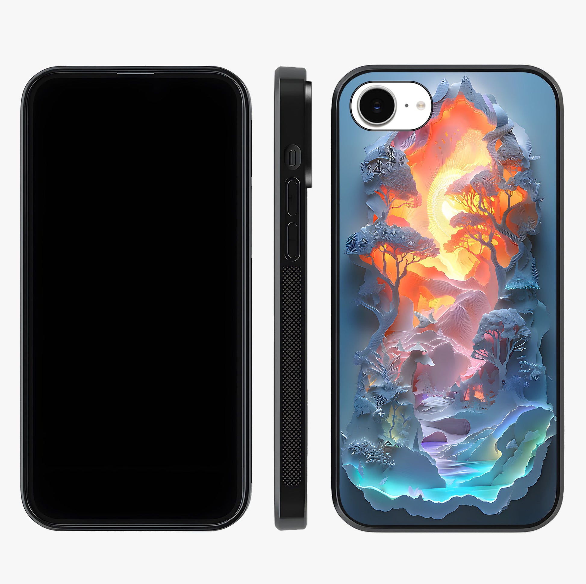 Glow Forest Portal Glass Case displayed upright for full design visibility and premium finish.