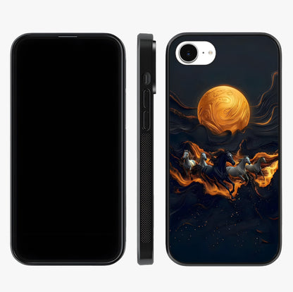 Golden Stallion Moonride Glass Case displayed upright for full design visibility and premium finish.
