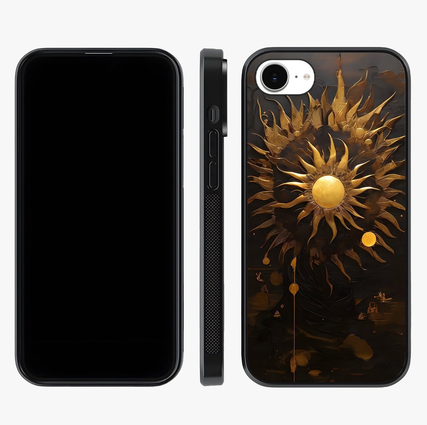 Golden Sun Majesty Glass Case displayed upright for full design visibility and premium finish.