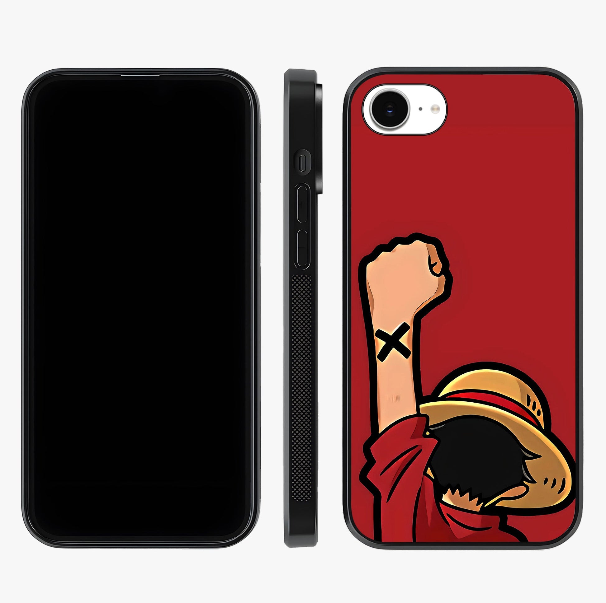 Luffy X Spirit Glass Case displayed upright for full design visibility and premium finish.