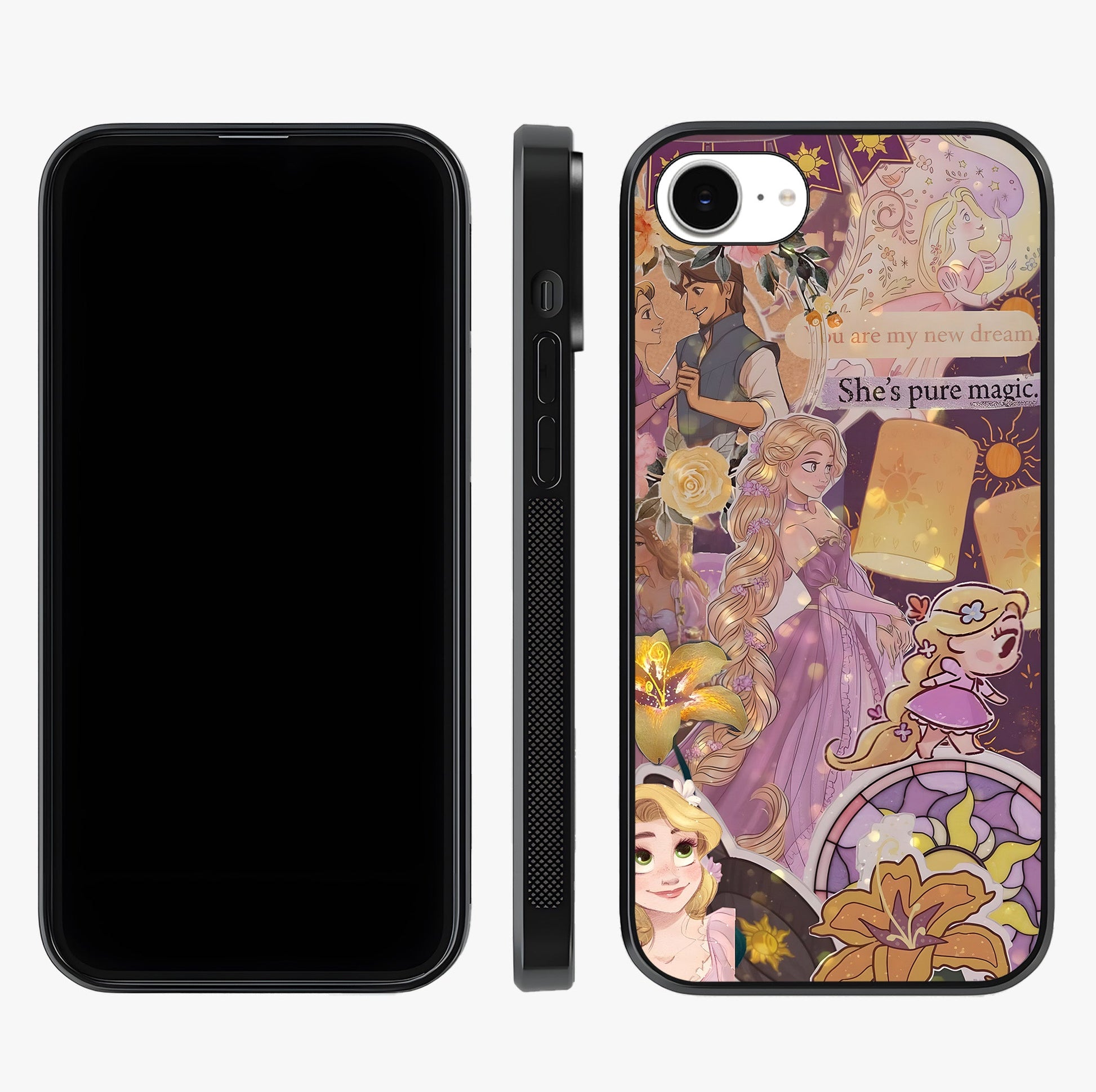 Magical Tangled Dream Glass Case displayed upright for full design visibility and premium finish.