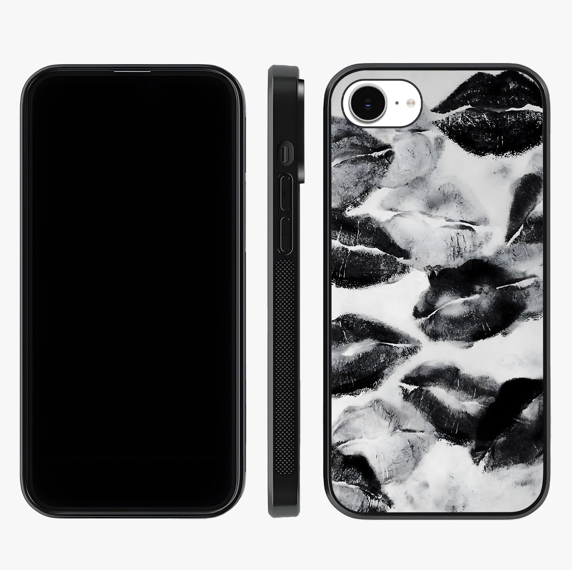 Midnight Kiss Marks Glass Case displayed upright for full design visibility and premium finish.