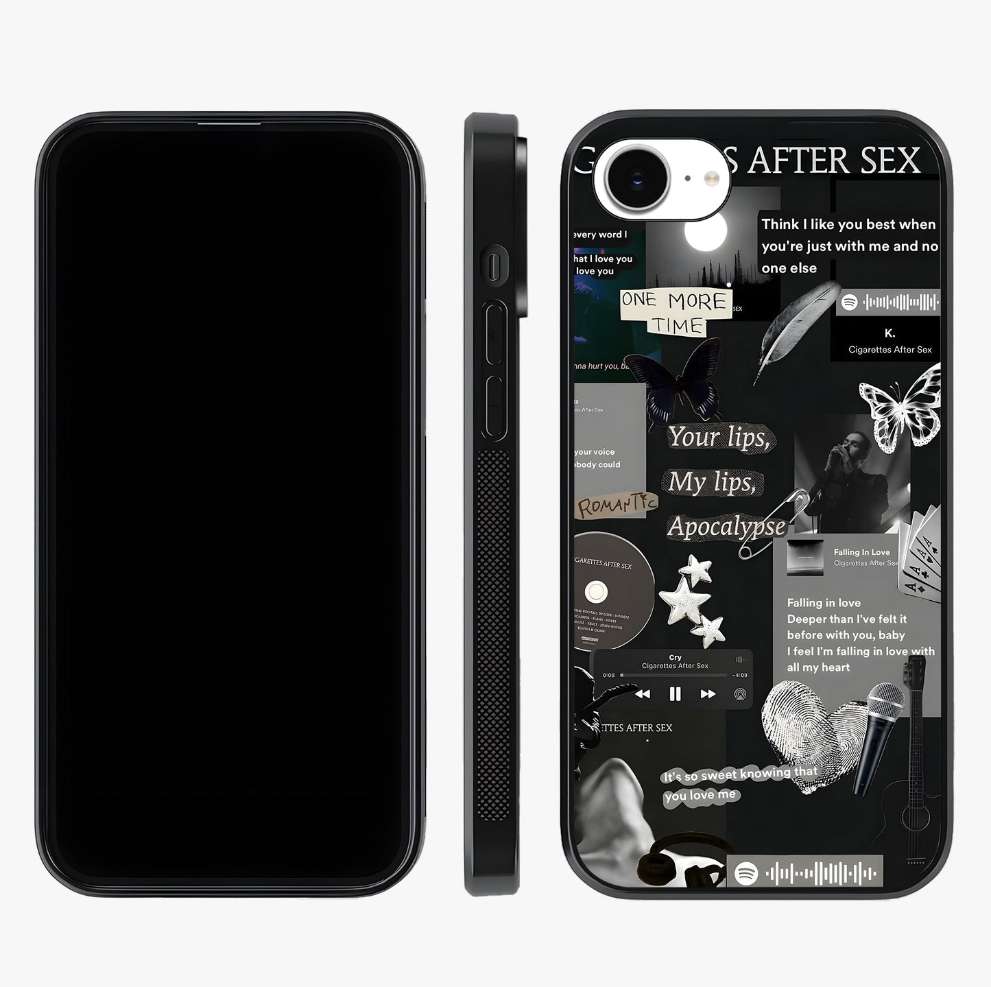 Midnight Love Echo Glass Case displayed upright for full design visibility and premium finish.