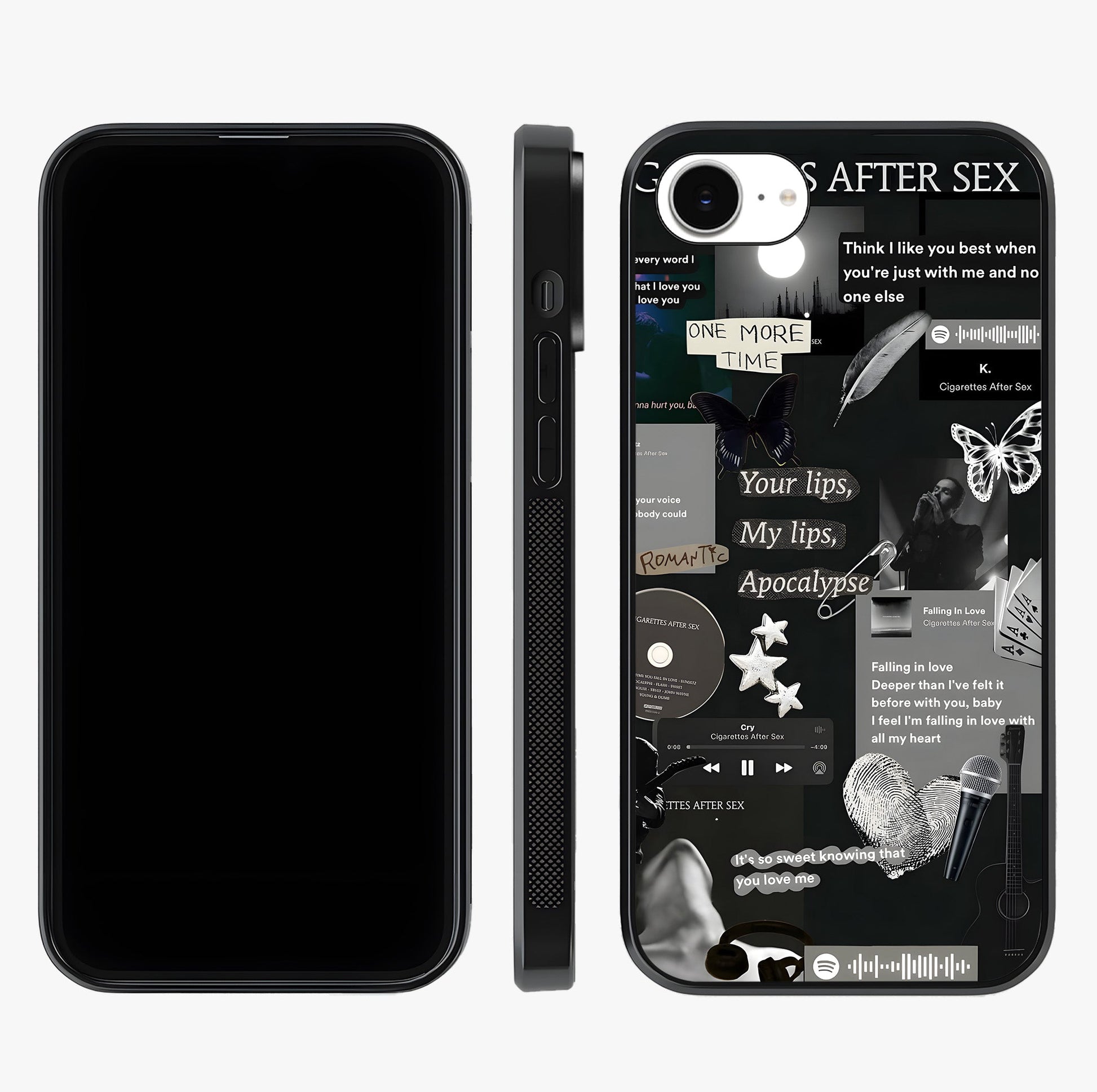 Midnight Love Echo Glass Case displayed upright for full design visibility and premium finish.