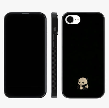 Midnight Panda Love Glass Case displayed upright for full design visibility and premium finish.
