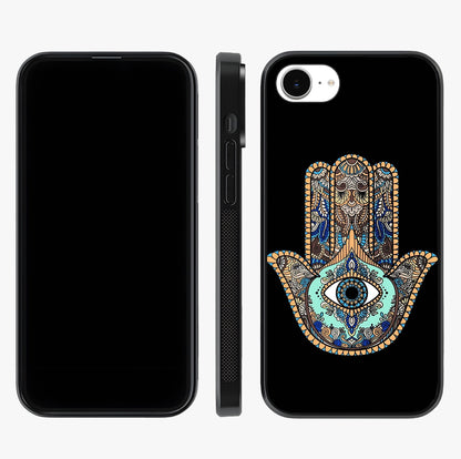 Mystic Hamsa Eye Glass Case displayed upright for full design visibility and premium finish.