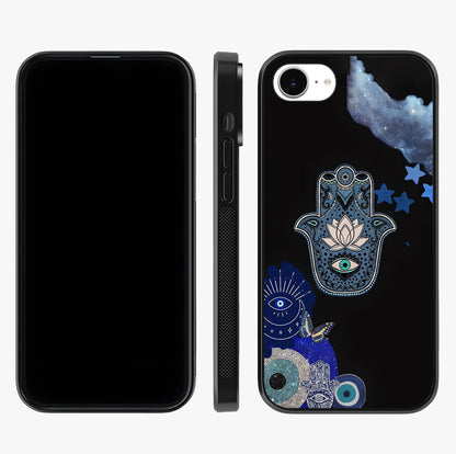 Mystic Hand Aura Glass Case displayed upright for full design visibility and premium finish.