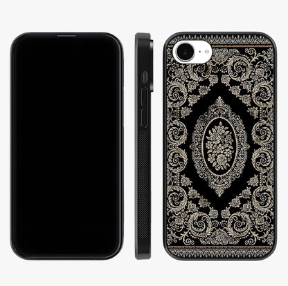 Noir Bloom Elegance Glass Case displayed upright for full design visibility and premium finish.