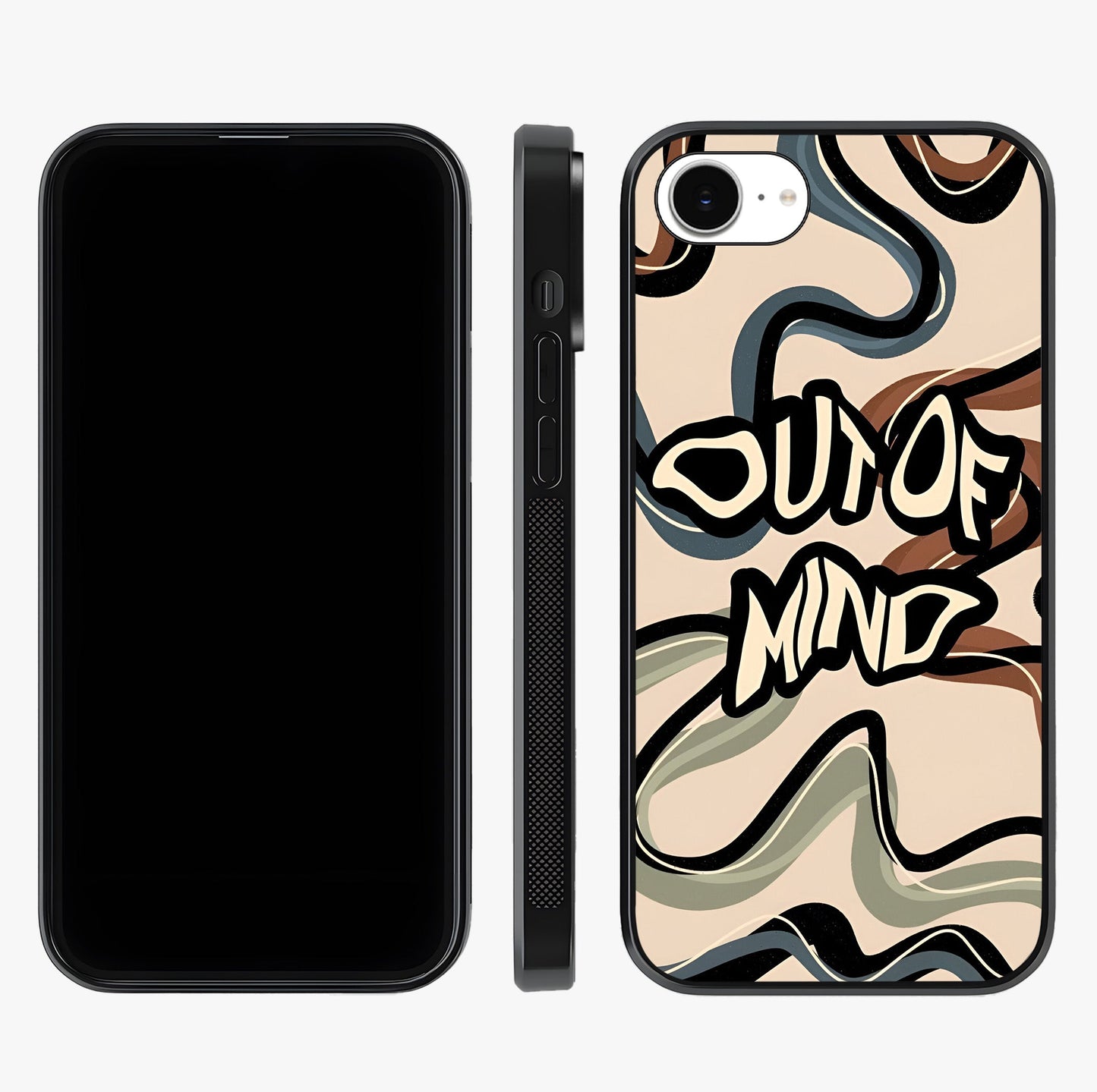 Out Of Mind Glass Case displayed upright for full design visibility and premium finish.