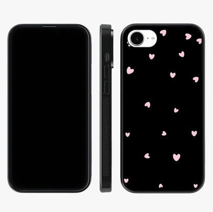 Pink Love Drops Glass Case displayed upright for full design visibility and premium finish.