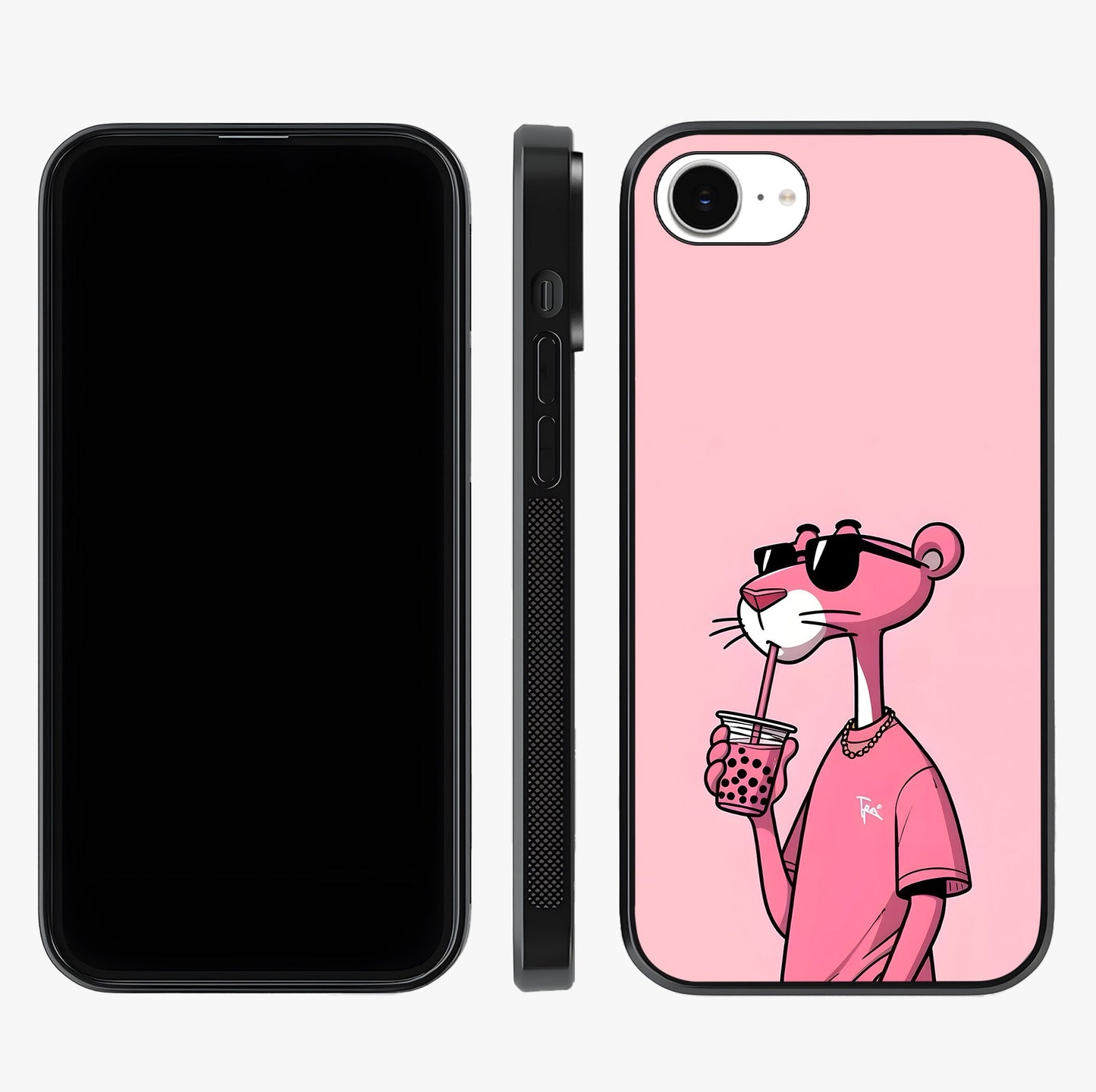 Pink Panther Glass Case displayed upright for full design visibility and premium finish.