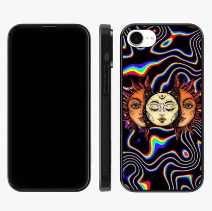 Psychedelic Sun Glass Case displayed upright for full design visibility and premium finish.