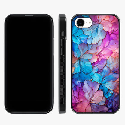 Radiant Floral Whirl Glass Case displayed upright for full design visibility and premium finish.