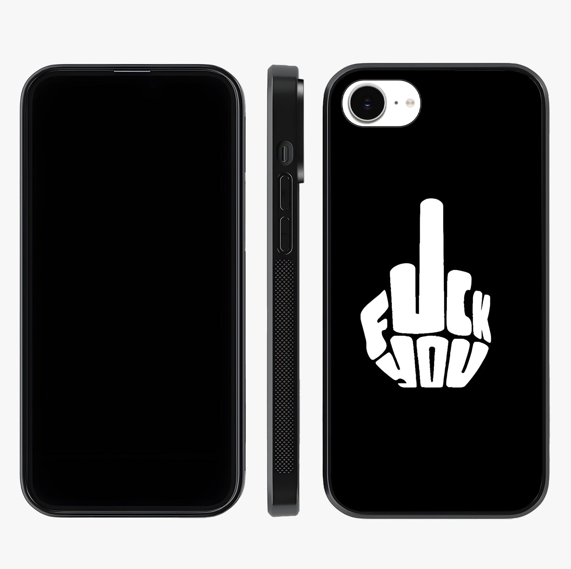 Rebel Mode On Glass Case displayed upright for full design visibility and premium finish.