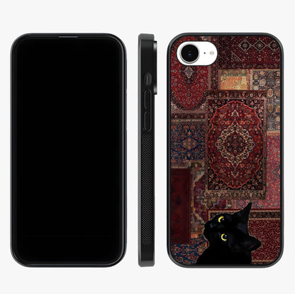 Regal Magic Cat Apple Glass Case displayed upright for full design visibility and premium finish.