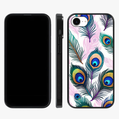 Royal Peacock Feathers Glass Case displayed upright for full design visibility and premium finish.