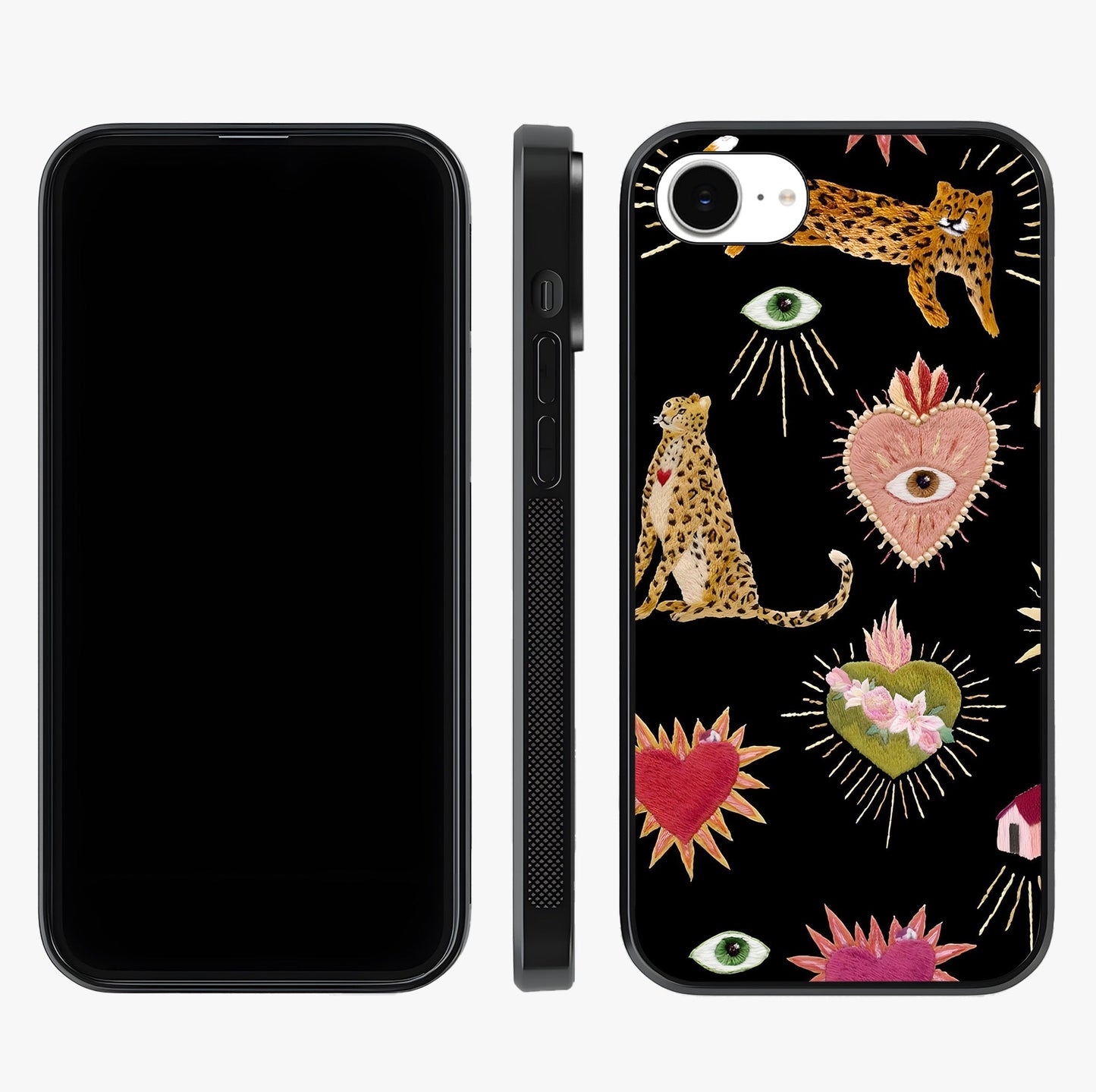 Sacred Jungle Heart Glass Case displayed upright for full design visibility and premium finish.