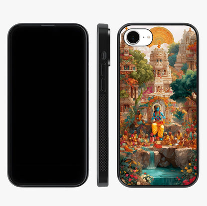 Sacred Sunlight Gods Glass Case displayed upright for full design visibility and premium finish.