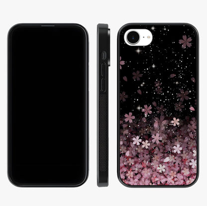 Small Starry Flowers Glass Case displayed upright for full design visibility and premium finish.
