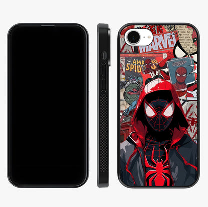 Spider Collage Street Glass Case displayed upright for full design visibility and premium finish.