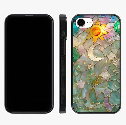 Stained Sunrise Glow Glass Case displayed upright for full design visibility and premium finish.