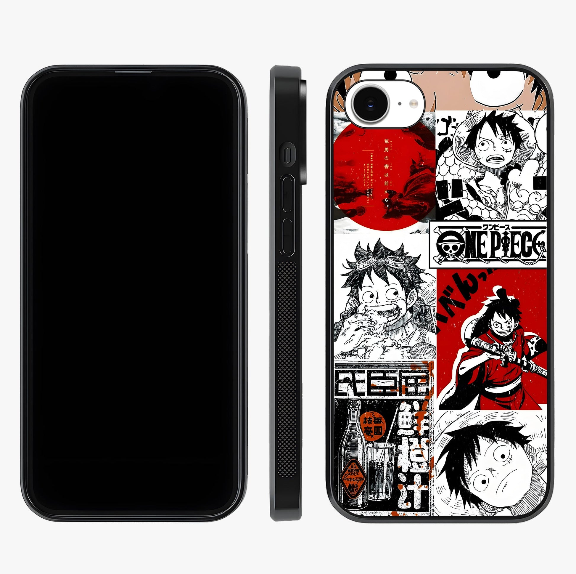 Strawhat Chaos Panels Glass Case displayed upright for full design visibility and premium finish.