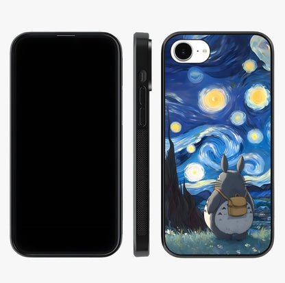 Totoro In Van Gogh Art Glass Case displayed upright for full design visibility and premium finish.